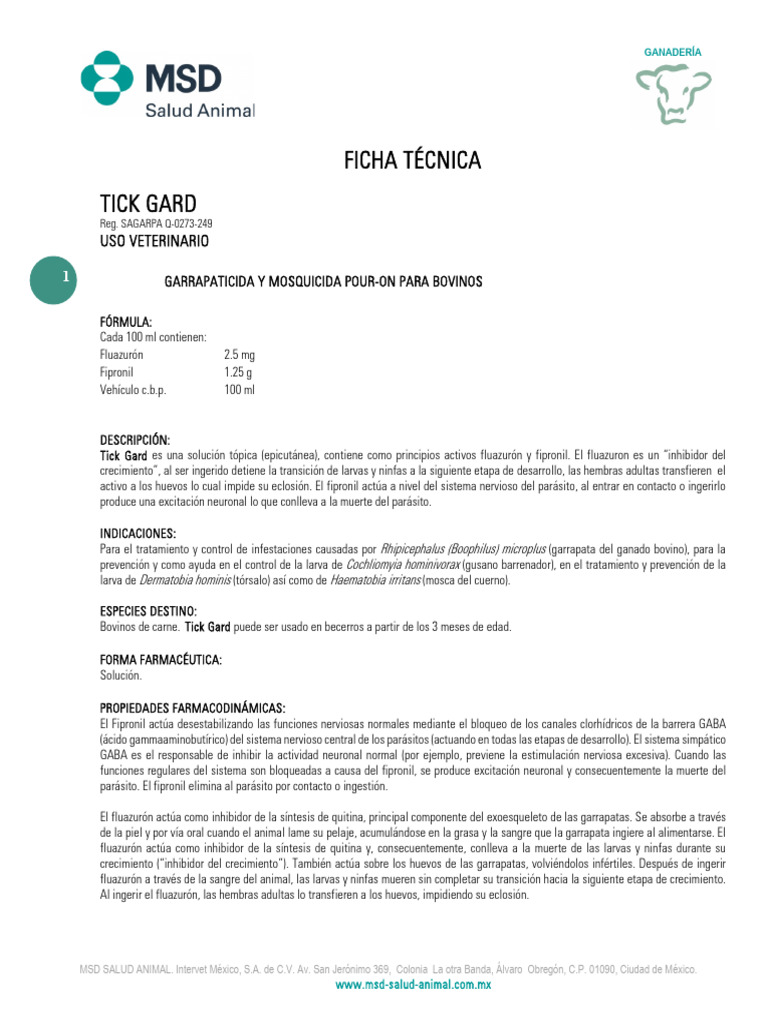Tick-Gard | PDF | Medicamentos con receta | Leche