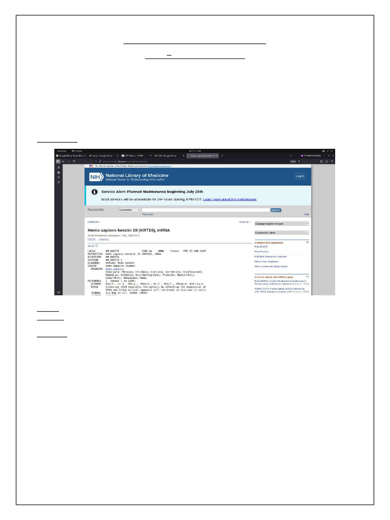 Biological Database Sequence Retrieval Guide | PDF | Proteins | Gene