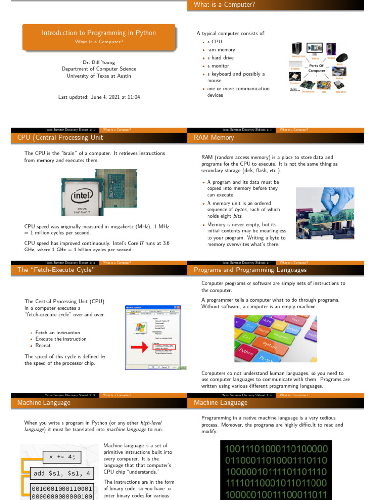 Summer1 What Is A Computer Nup | PDF | Computer Data Storage | Programming