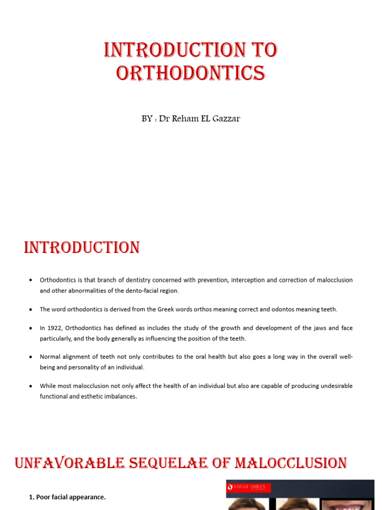 Overview of Orthodontics and Treatment | PDF | Orthodontics | Dental ...