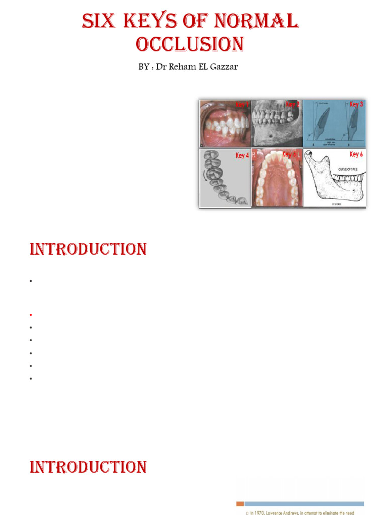 Andrews' Six Keys of Occlusion | PDF | Primate Anatomy | Dentistry Branches