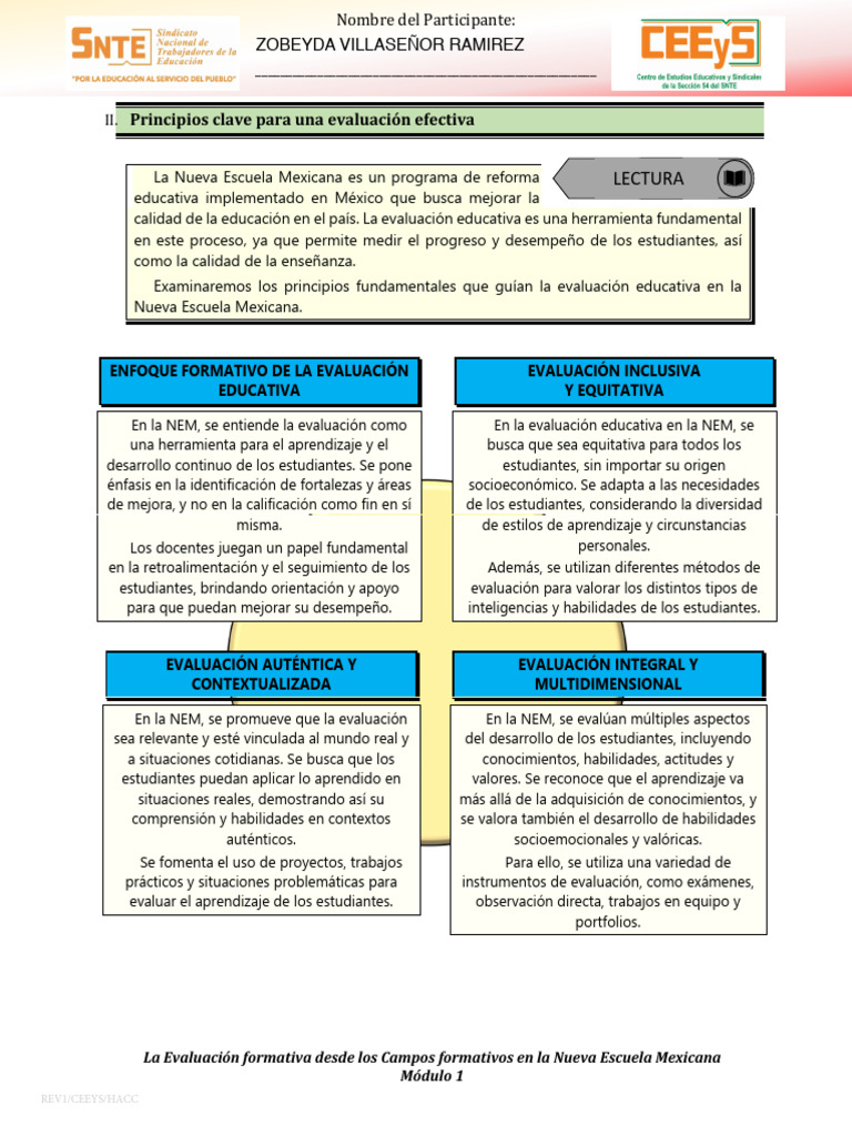 FICHA2 - Principios Clave para Una Evaluación Efectiva | PDF ...