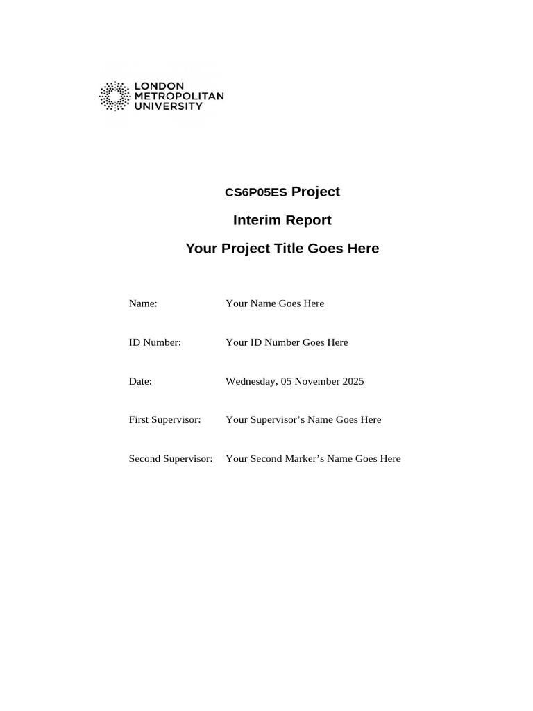 Computing - Interim Report Template - CS6P05ES | PDF | Abstract (Summary)