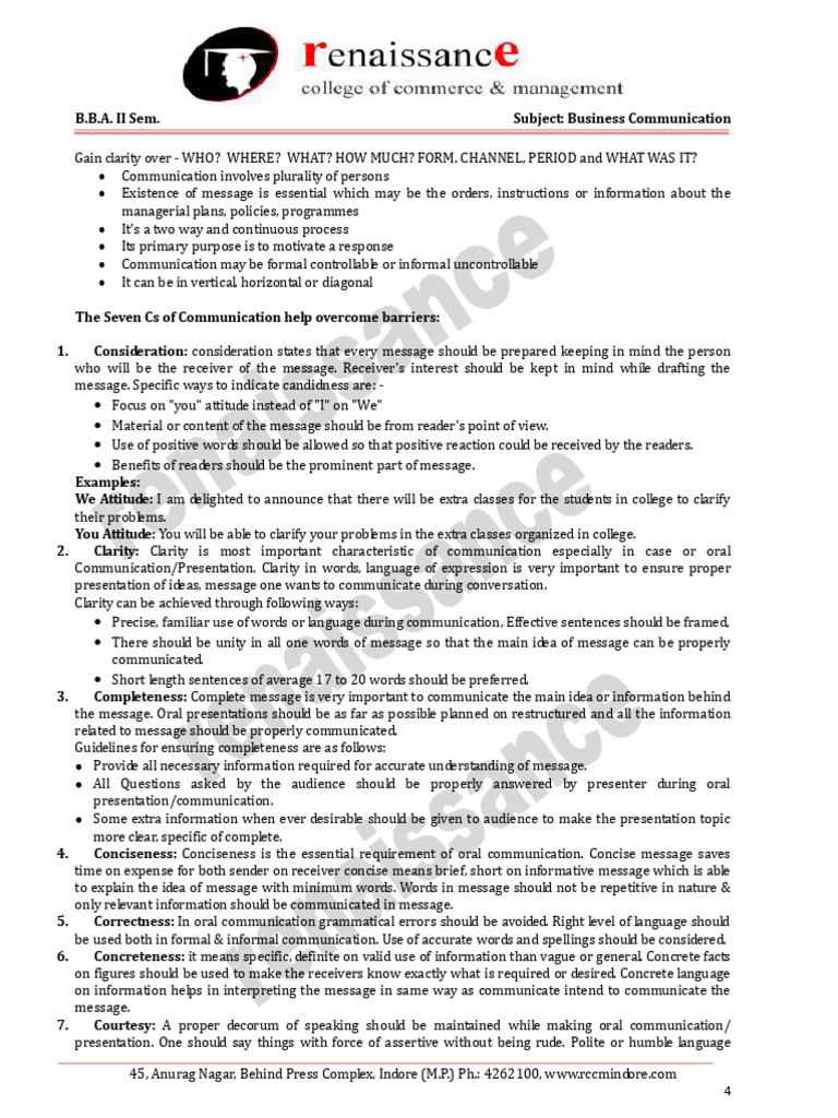 Seven Cs of Effective Communication | PDF | Communication | Information