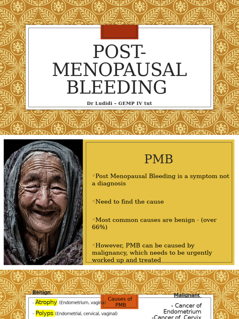 Postmenopausal Bleeding Overview | PDF | Medical Specialties | Gynaecology