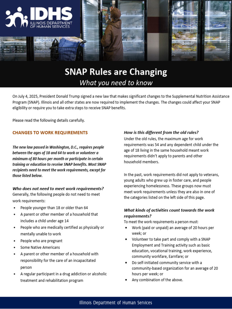 IDHS SNAP One-Pager (Updated Image) 08202025bA11Y | PDF | Supplemental ...