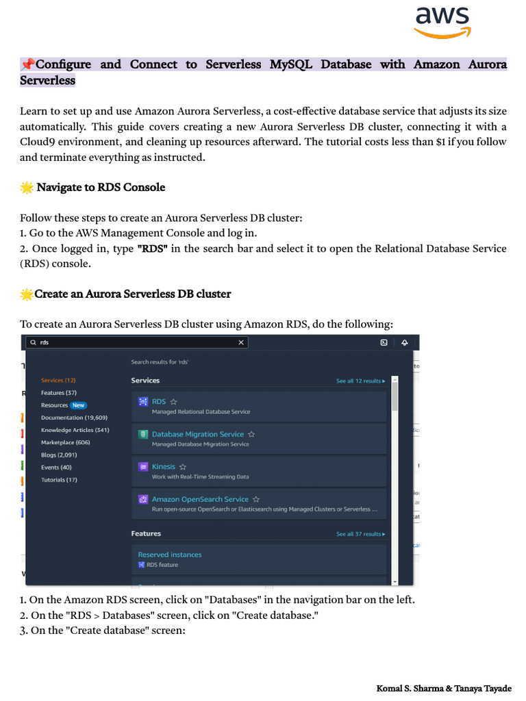 Connect Cloud9 to Aurora Serverless DB | PDF | System Software ...
