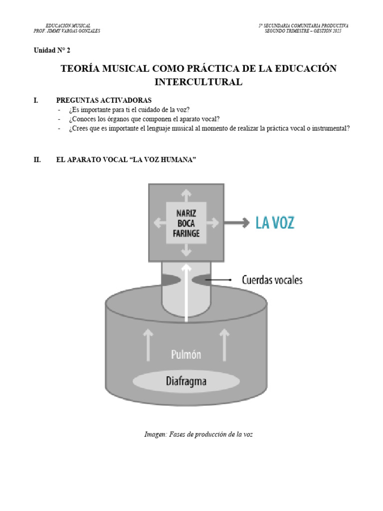 Teoría Musical y la Voz Humana | PDF | Instrumentos musicales | Voz humana