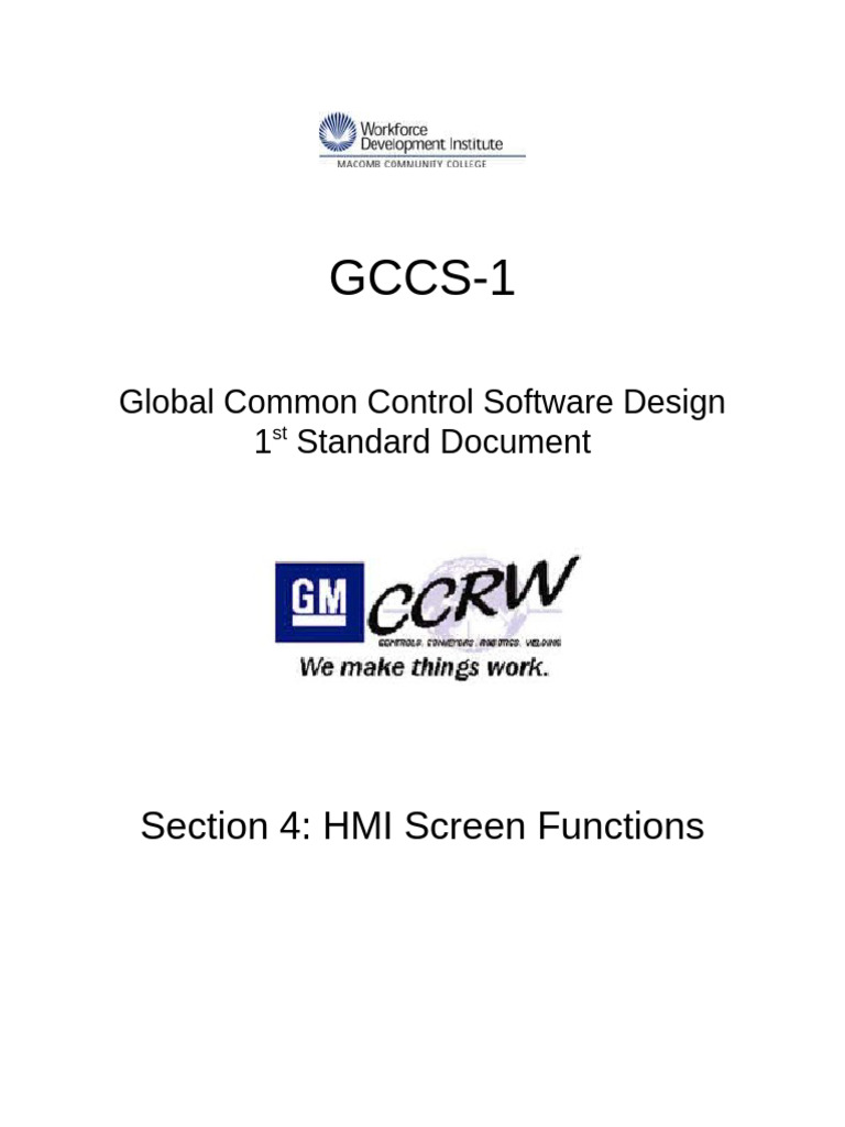 GCCS1 Core 4 HMIScreenFunctions12 05 | PDF | User Interface | Computer ...
