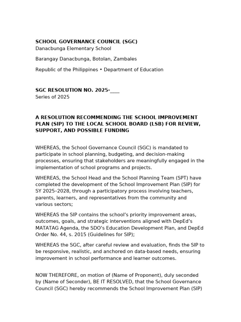 SGC Resolution SIP to LSB | PDF