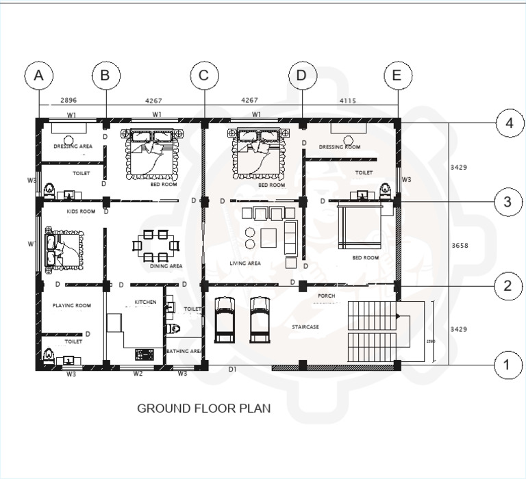 Ground Floor Plan Layout Details | PDF