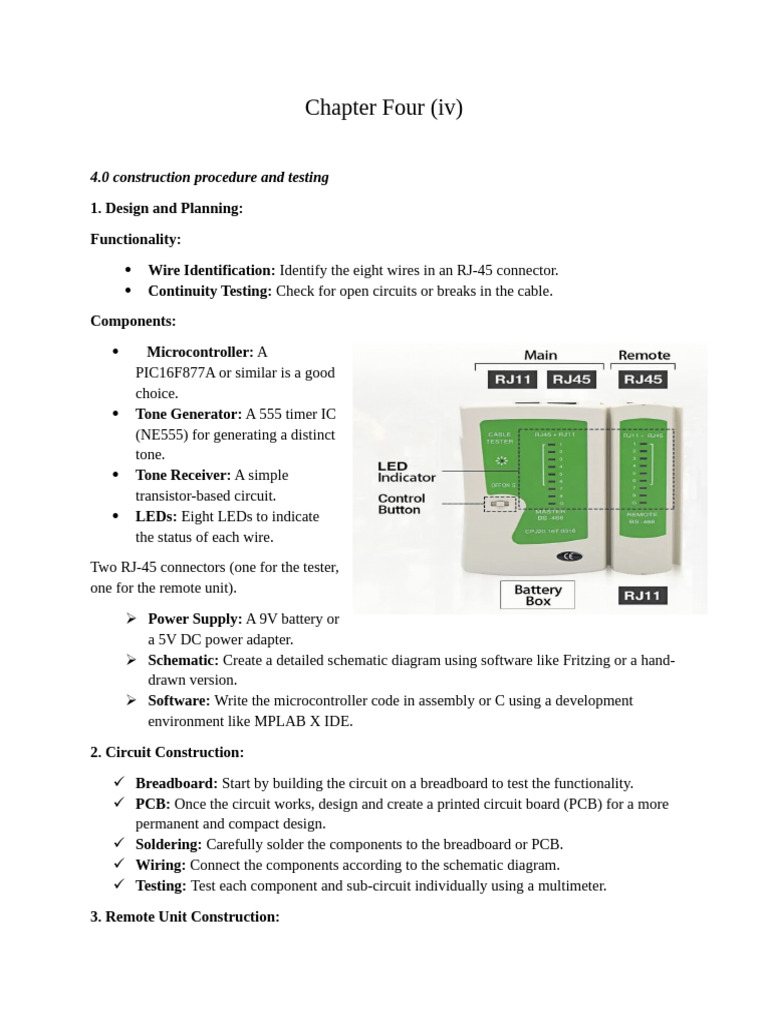 Network Cable Tester Construction Guide | PDF | Electrical Connector ...