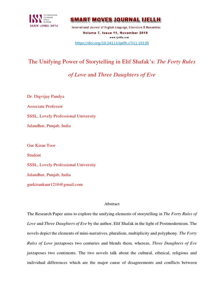 Storytelling's Unifying Role in Shafak's Novels | PDF | Postmodernism ...