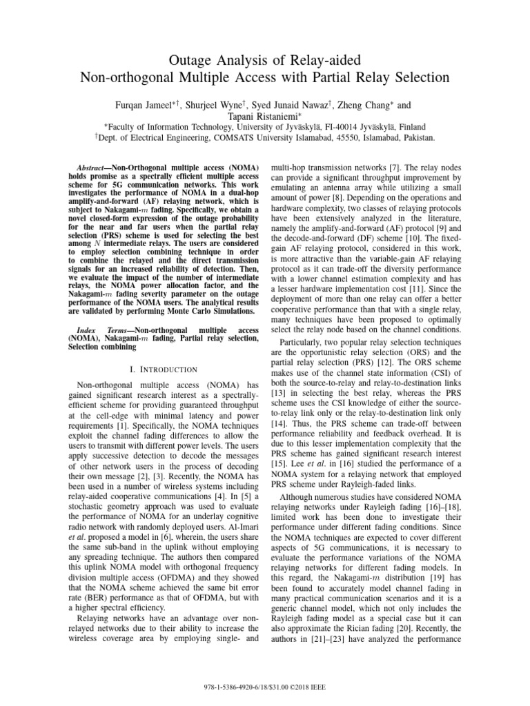 10 1109@glocomw 2018 8644111 | PDF | Channel Access Method | Electronics