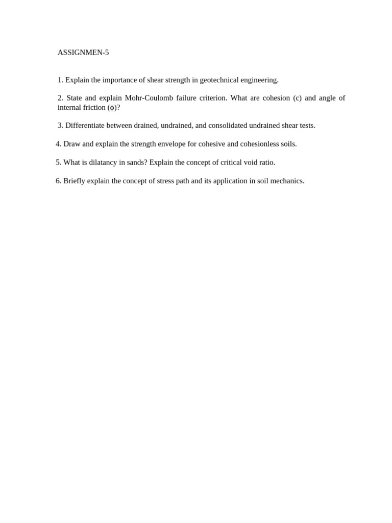 Shear Strength in Geotechnical Engineering | PDF