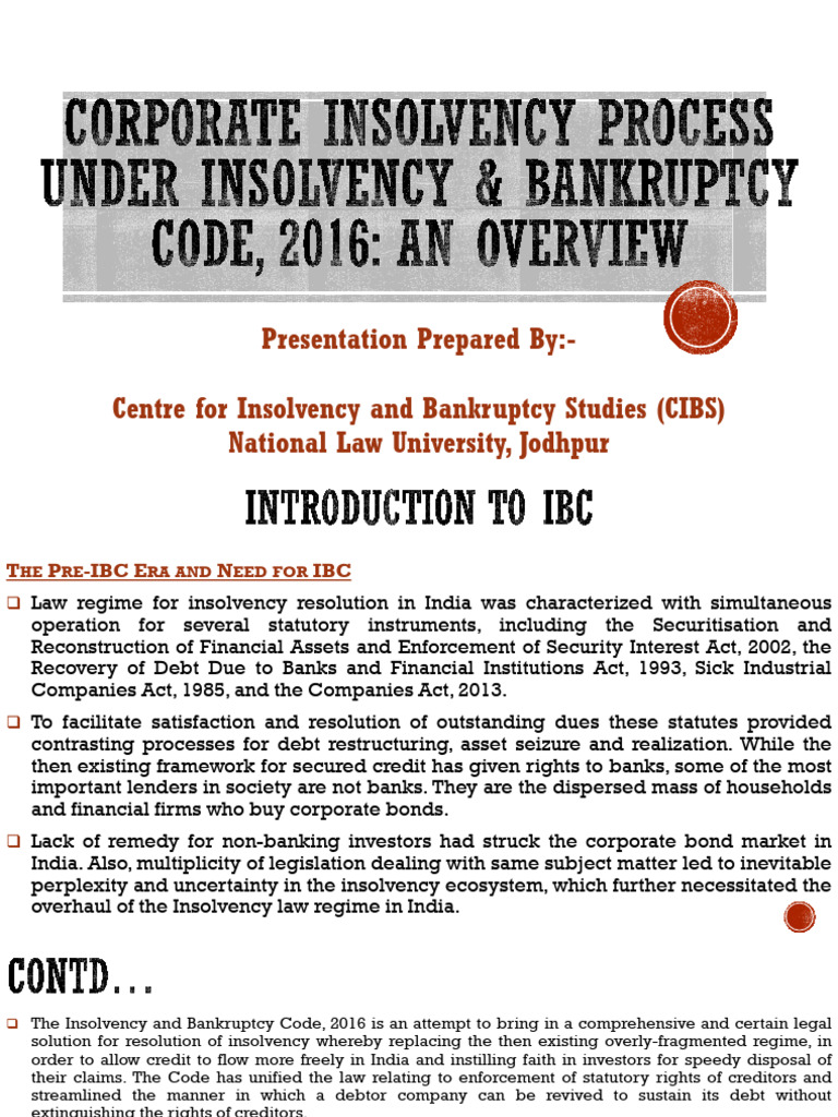 Understanding CIRP in IBC Framework | PDF | Bankruptcy | Insolvency