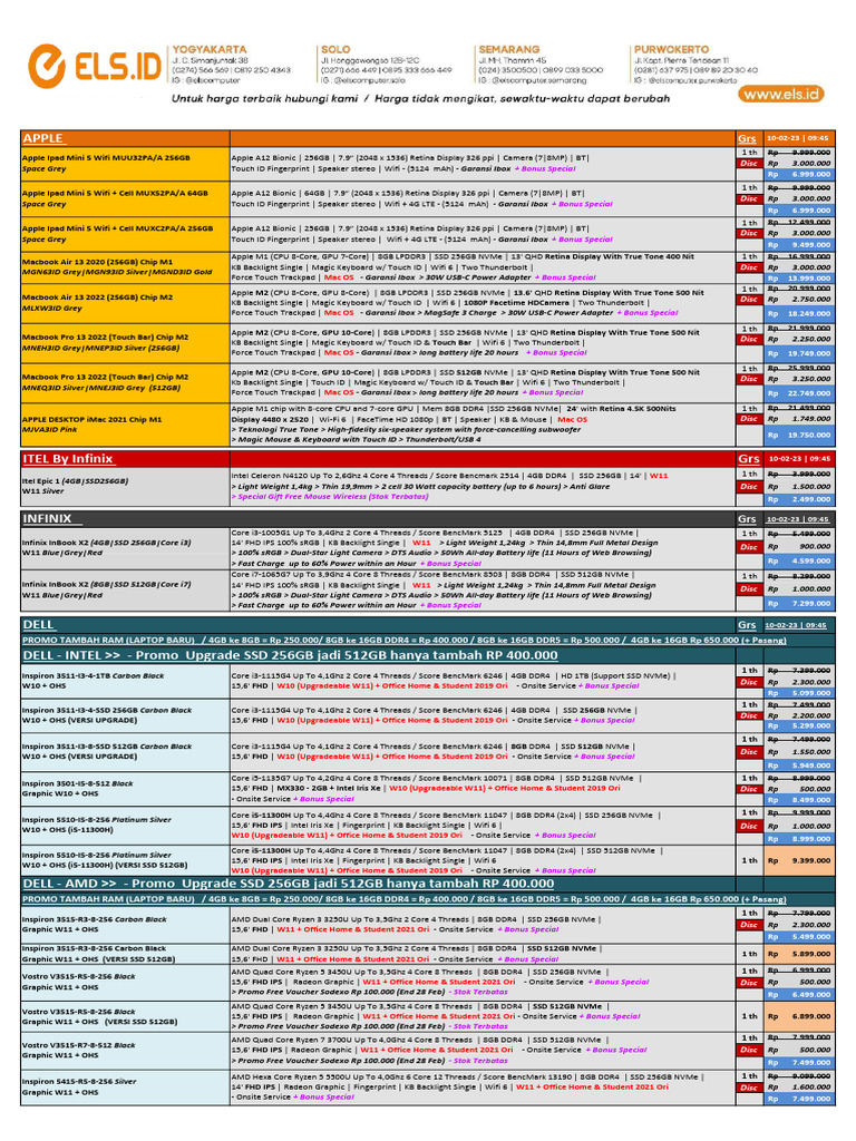 ELS 10 Februari 2023 | PDF | I Pad | Computer Hardware