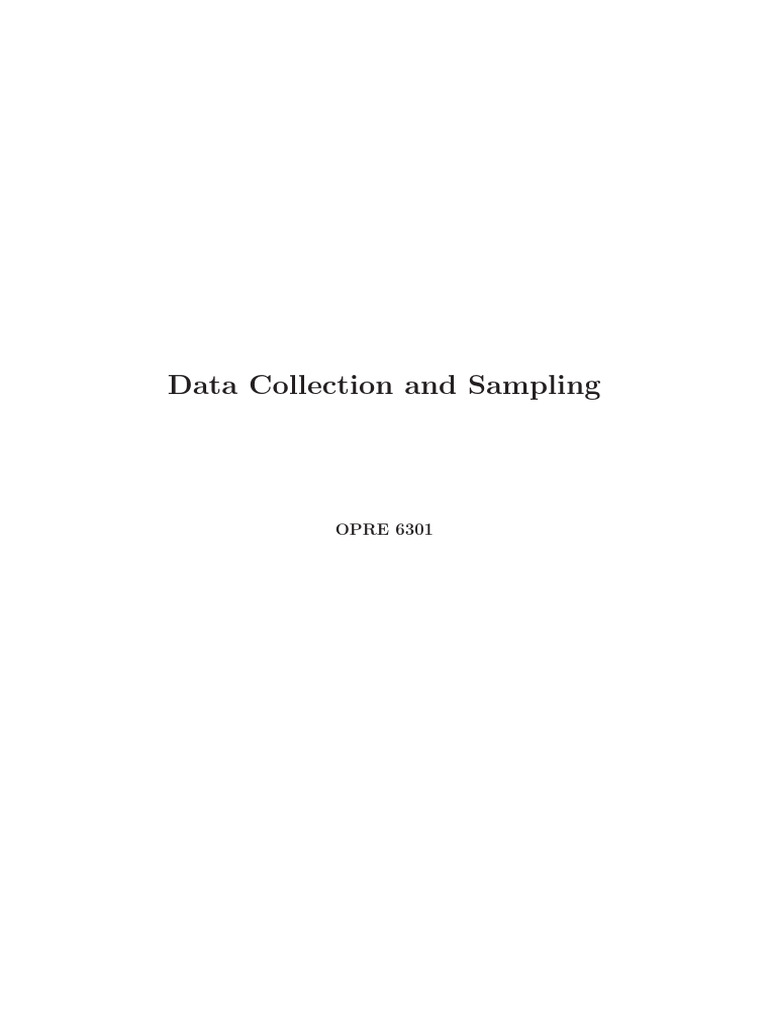 Data Collection and Sampling Methods | PDF | Survey Methodology ...