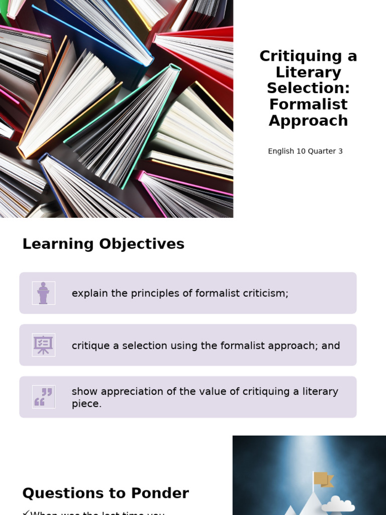 Critiquing A Literary Selection | PDF | Narration