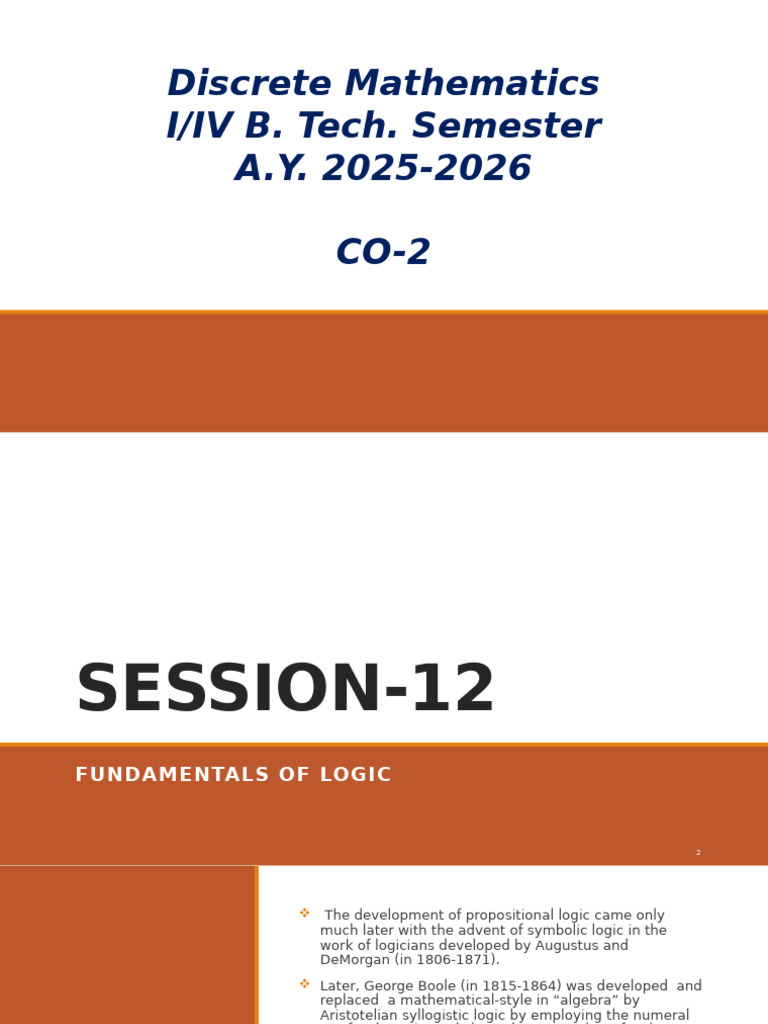 Fundamentals of Logic in Discrete Mathematics | PDF | Mathematical ...