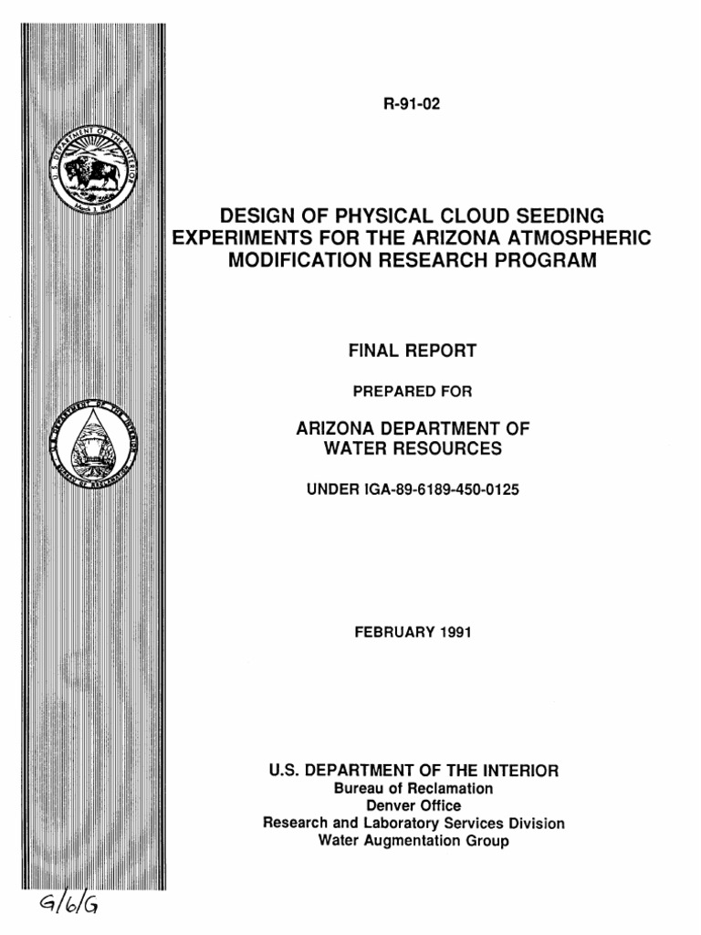 Design of Physical Cloud Seeding Experiments for the Arizona ...