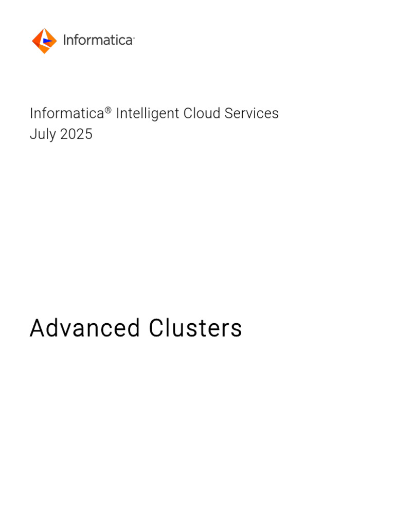 Informatica Advanced Clusters Guide | PDF | Computer Cluster | Cloud ...