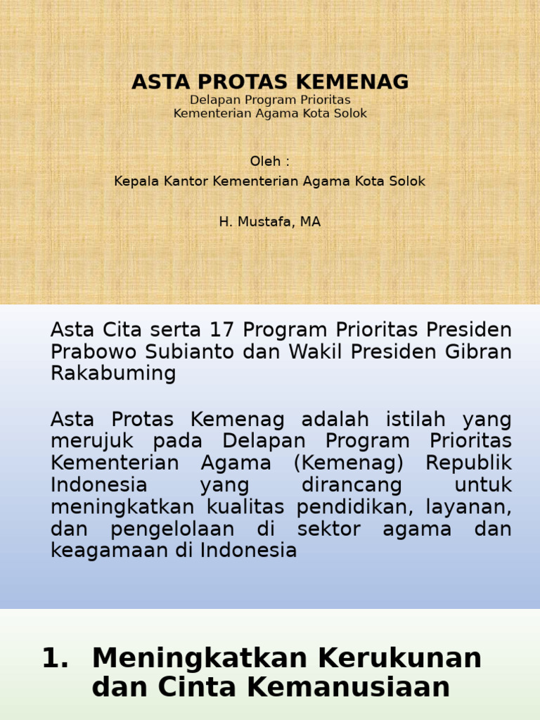 Delapan Program Prioritas Kemenag | PDF