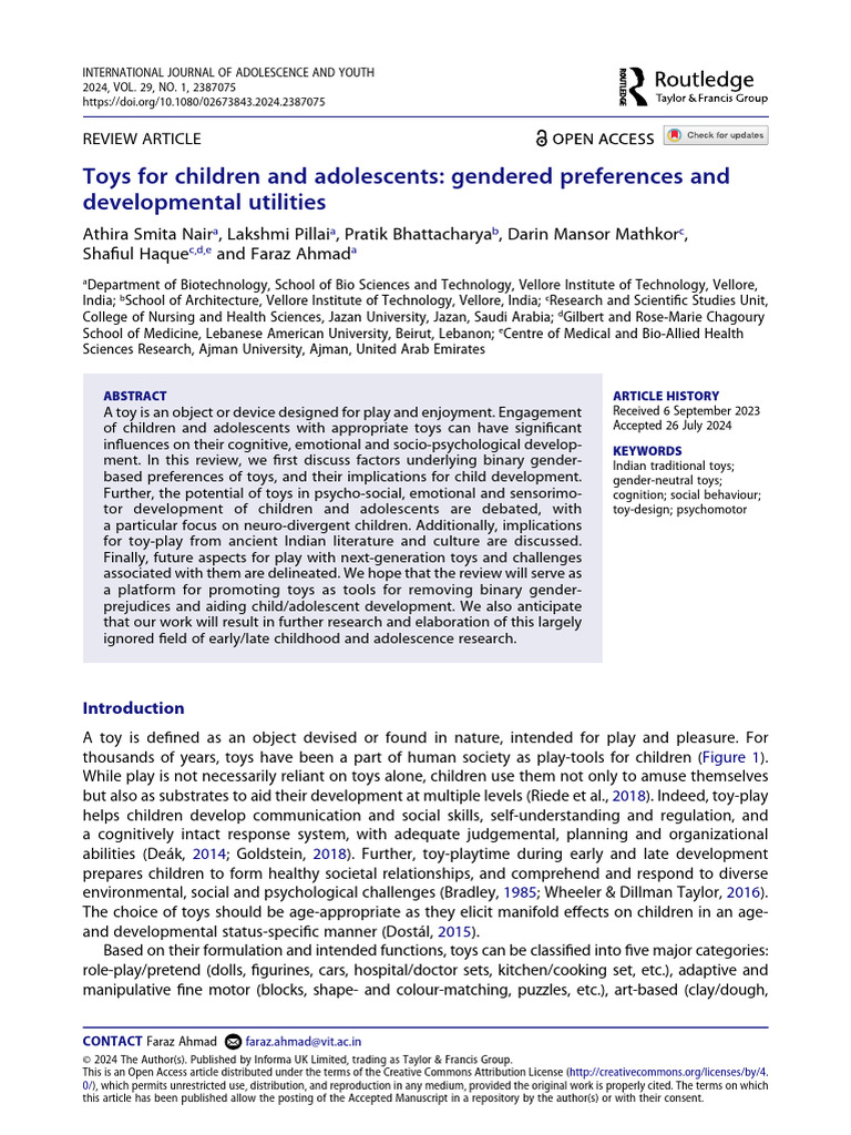 Gendered Toy Preferences and Development | PDF | Attention Deficit ...