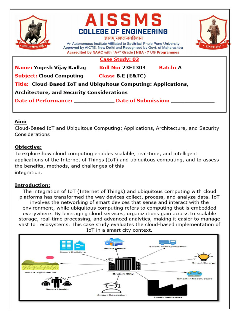CC Case Study 02 Made by Yogesh Kadlag | PDF | Internet Of Things ...