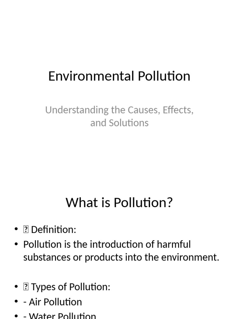 Environmental Pollution 4 Slides Presentation | PDF