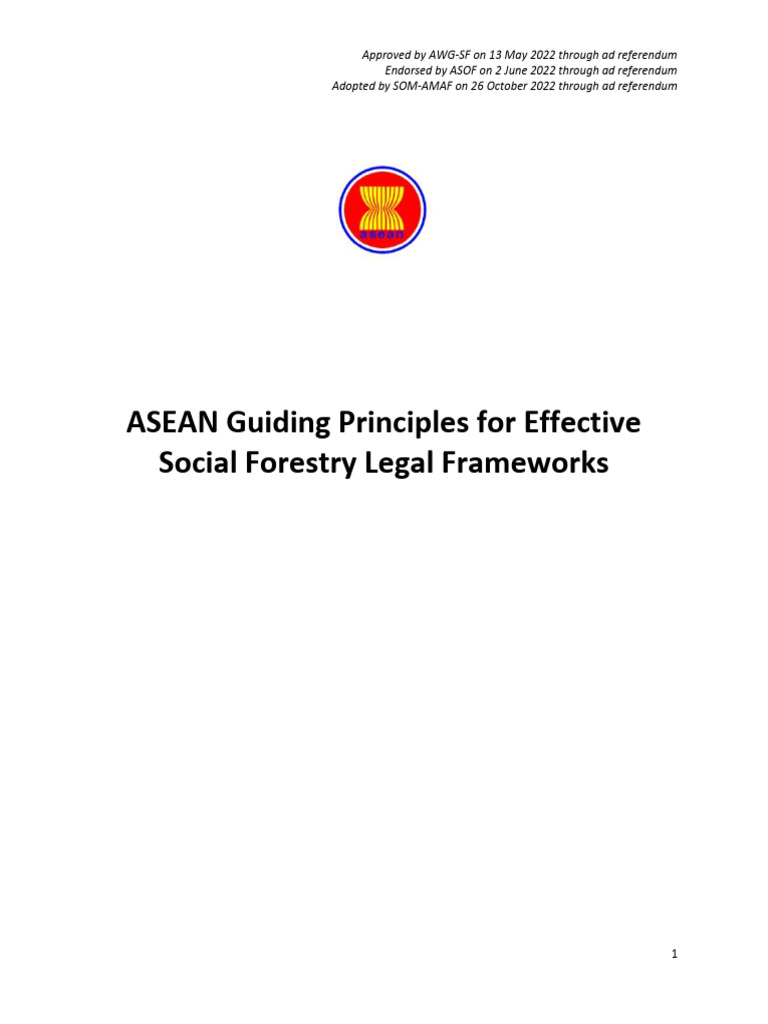ASEAN Principles for Social Forestry | PDF | Forest Management | Governance