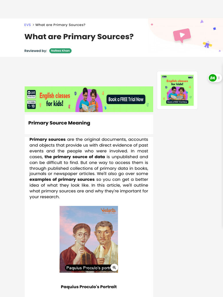 Understanding Primary Sources for Kids | PDF | Primary Sources ...