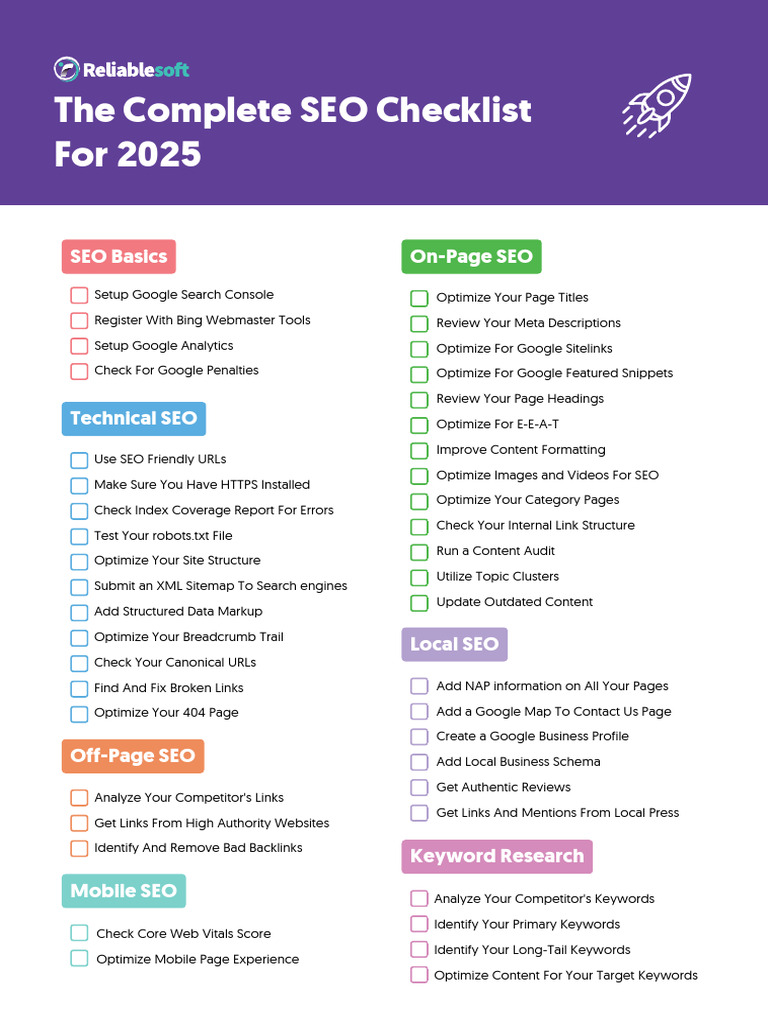 Ultimate SEO Checklist for 2025 | PDF