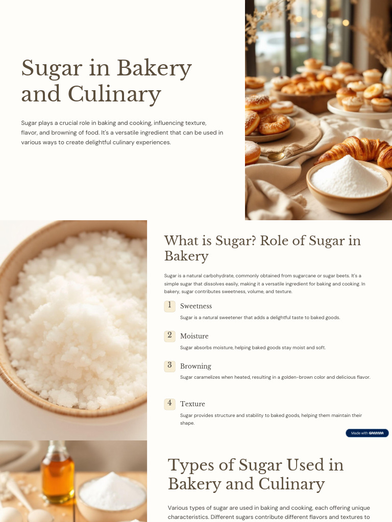 Role of Sugar in Baking and Cooking | PDF | Sugar | Diet & Nutrition