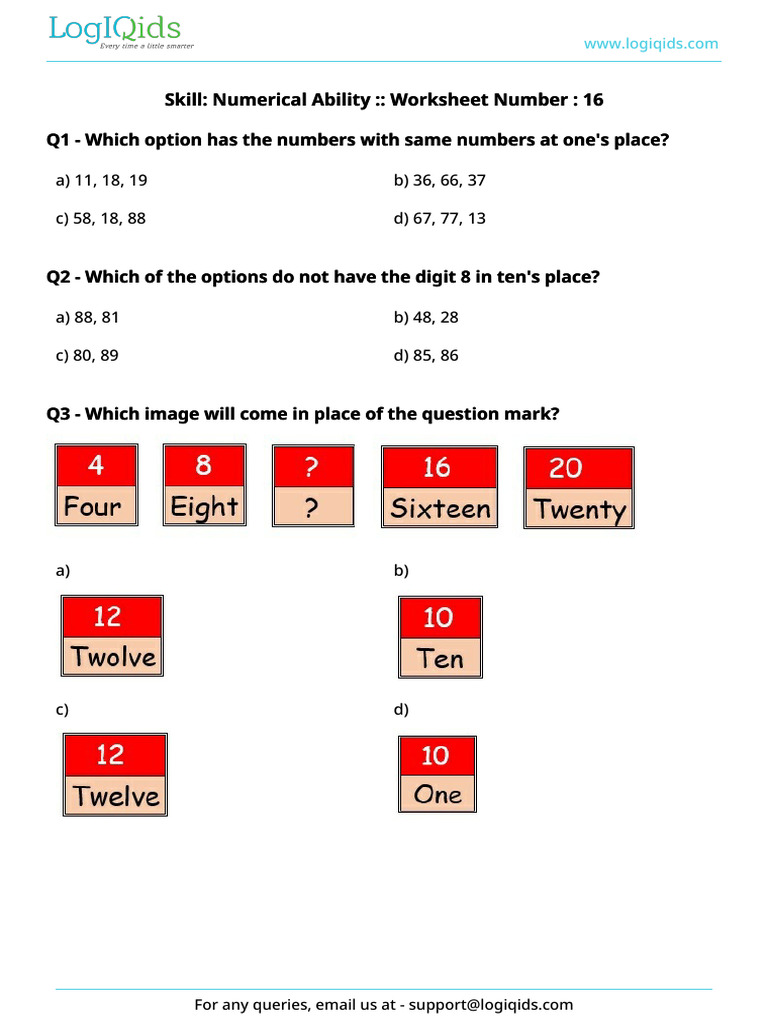 Numerical Ability Worksheet 16 | PDF