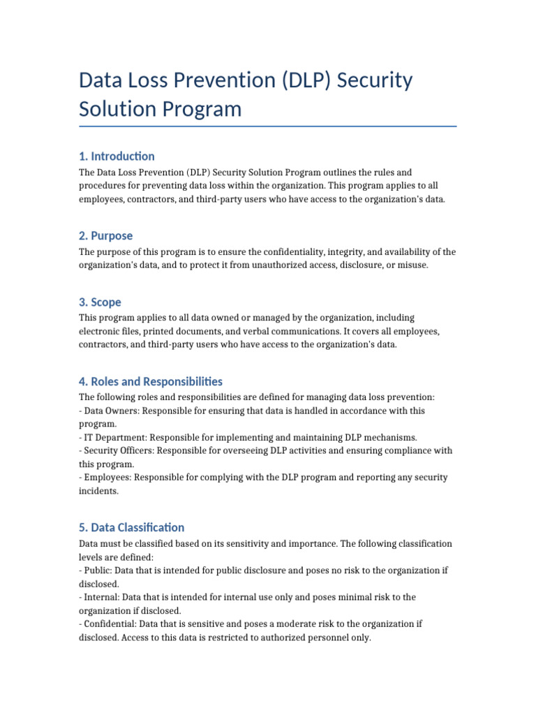 Data Loss Prevention Program Overview | PDF | Security | Computer Security
