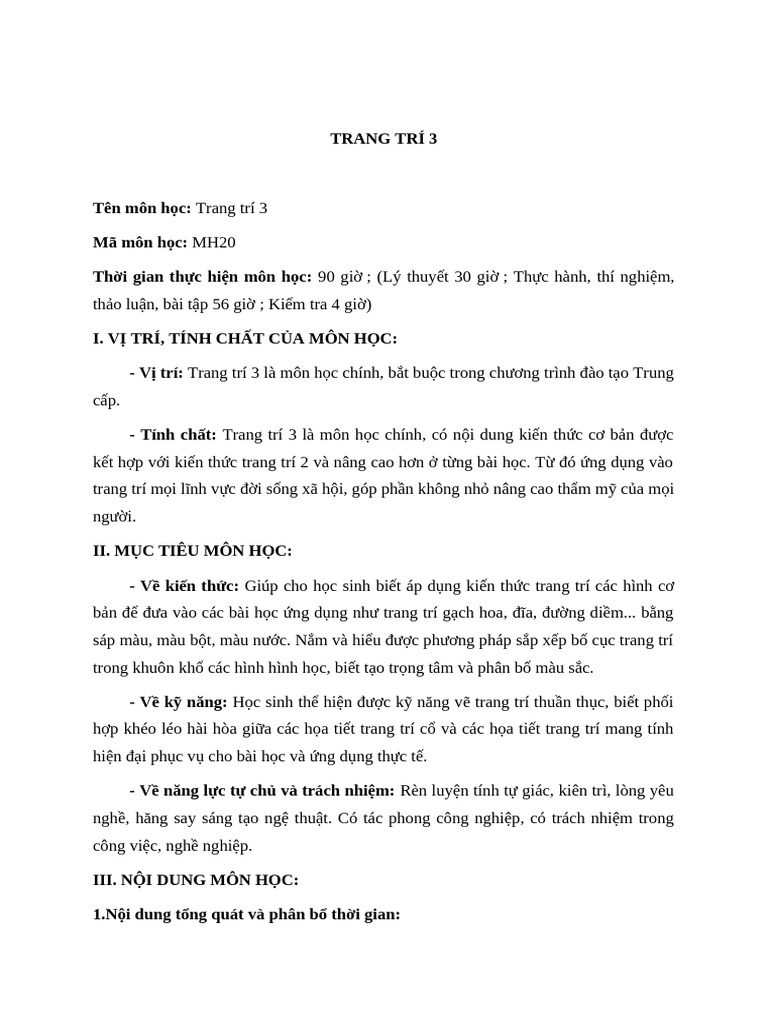 Trang Trí 3 Trung Cấp | PDF