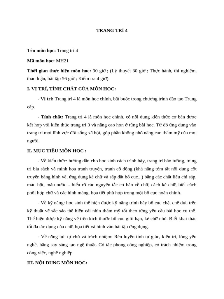 Trang Trí 4 Trung Cấp | PDF