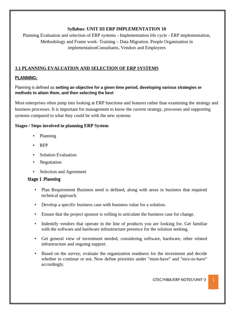 ERP Implementation Planning Guide | PDF | Enterprise Resource Planning ...