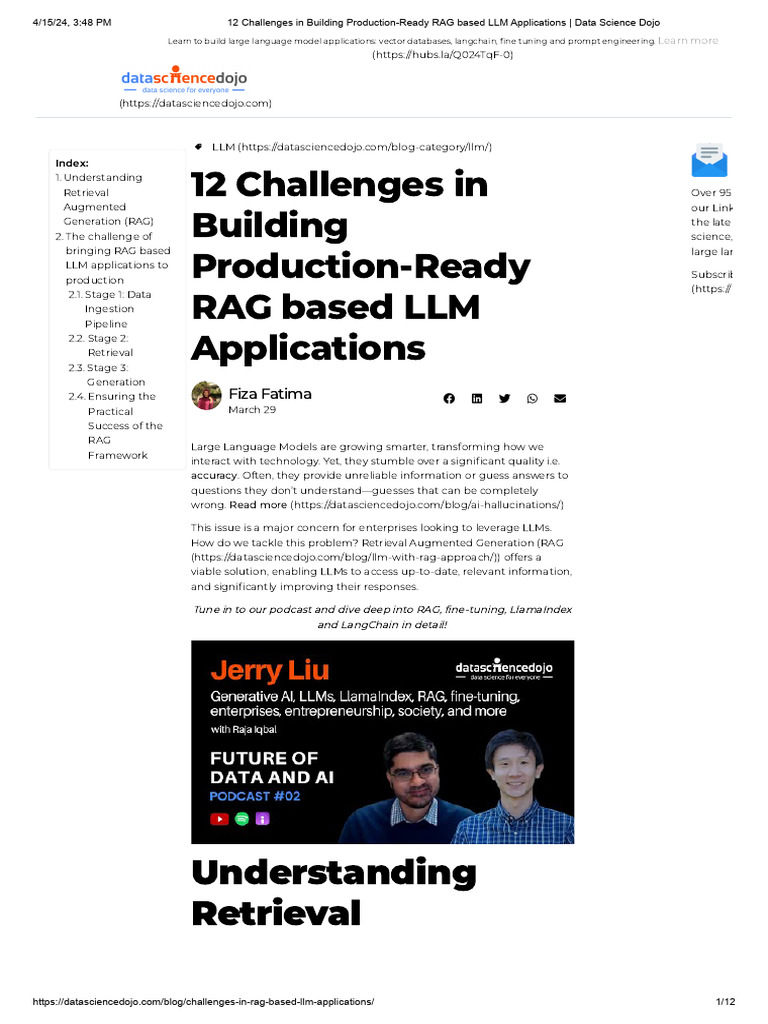 RAG LLM Application Challenges | PDF | Databases | Scalability