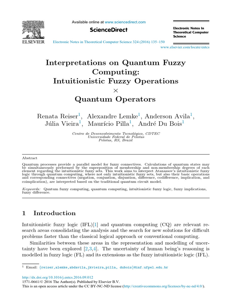 Quantum Fuzzy Computing and Intuitionistic Logic | PDF | Fuzzy Logic ...
