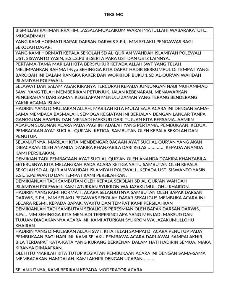 Teks MC | PDF