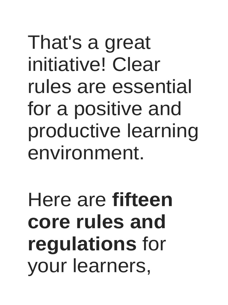 Essential School Rules for Students | PDF | Learning