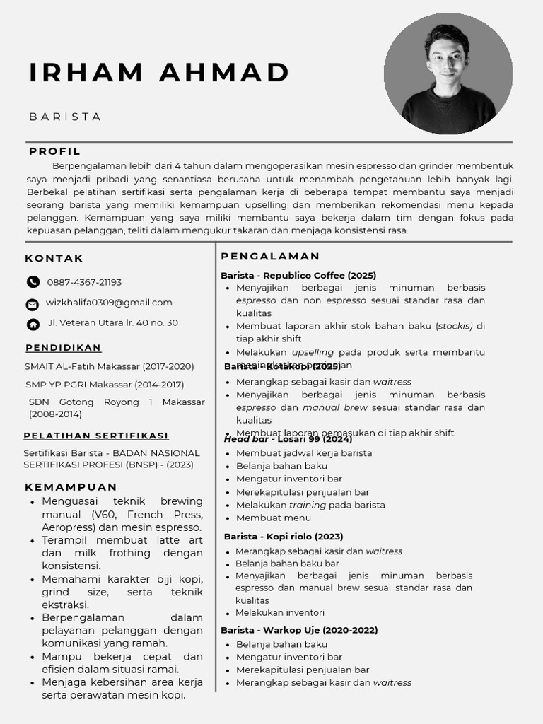 Cv Upgrade Irham 2025 | PDF