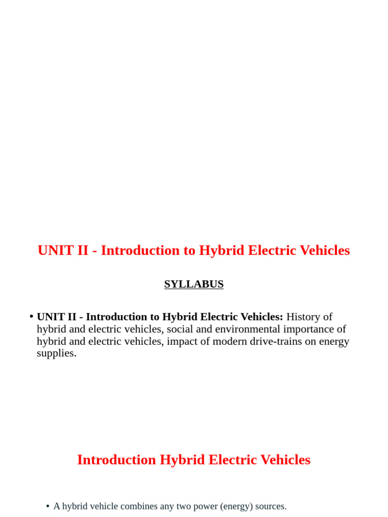Overview of Hybrid Electric Vehicles | PDF | Hybrid Vehicle | Hybrid ...