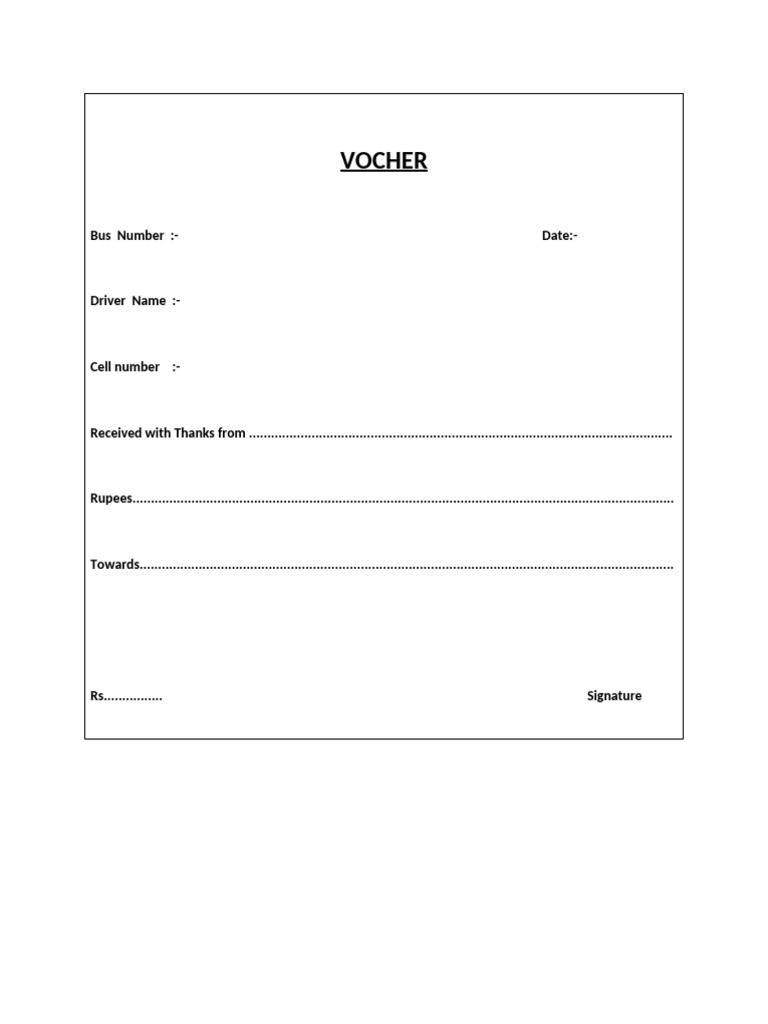 Voucher Template for Bus Services | PDF