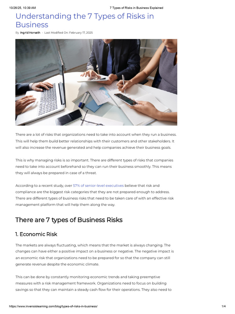 7 Types of Business Risk Management | PDF | Computer Security | Security