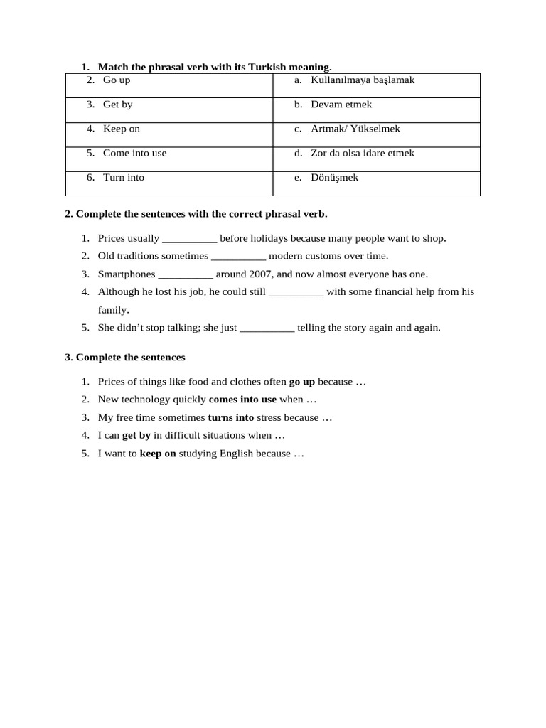 Phrasal Verbs and Their Meanings | PDF