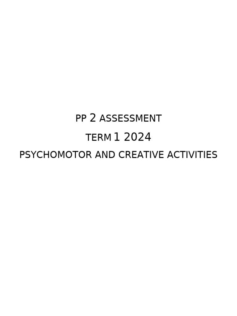 PP2 Assessment: Psychomotor & Creative Tasks | PDF