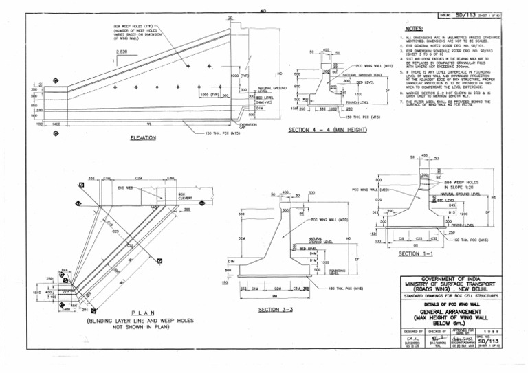 Deatils of Wing Wall | PDF